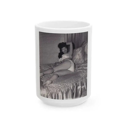 Bettie Page #567 (Vintage Female Icon) White Coffee Mug 15oz - Go Mug Yourself