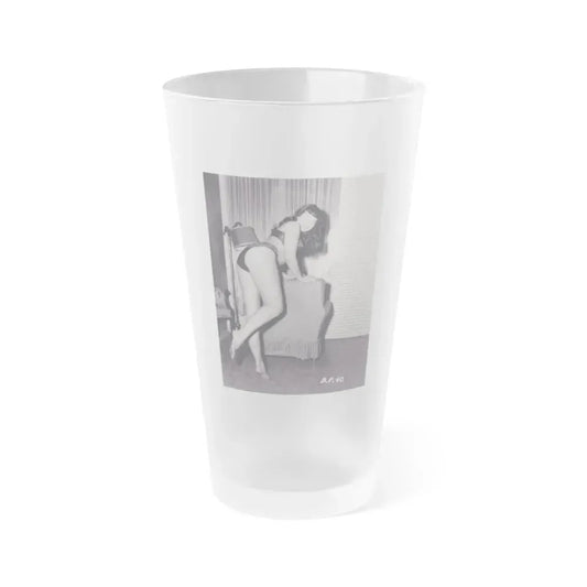 Bettie Page #569 (Vintage Female Icon) Frosted Pint Glass 16oz 16oz Frosted - Go Mug Yourself
