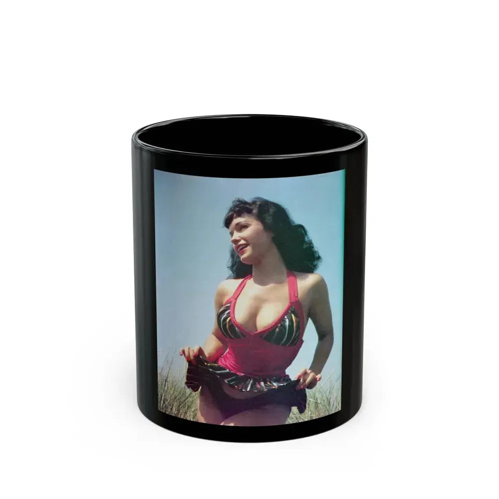 Bettie Page #57 (Vintage Female Icon) Black Coffee Mug 11oz - Go Mug Yourself
