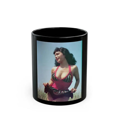 Bettie Page #57 (Vintage Female Icon) Black Coffee Mug 11oz - Go Mug Yourself