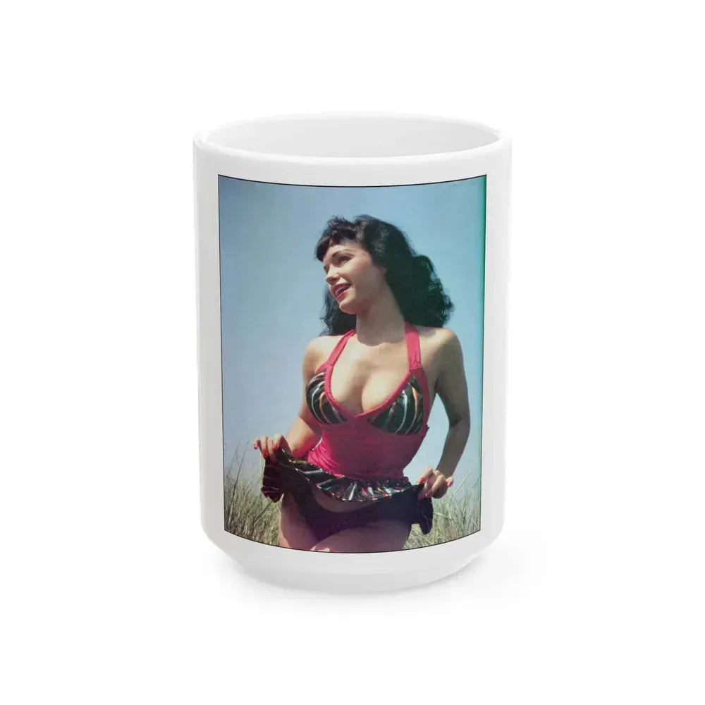 Bettie Page #57 (Vintage Female Icon) White Coffee Mug 15oz - Go Mug Yourself