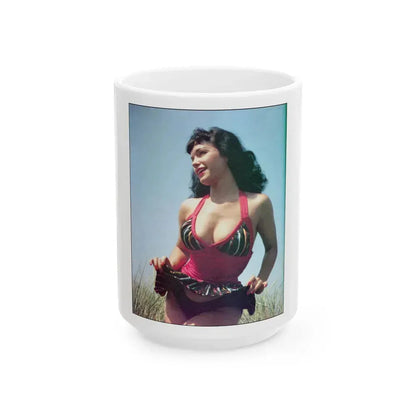Bettie Page #57 (Vintage Female Icon) White Coffee Mug 15oz - Go Mug Yourself