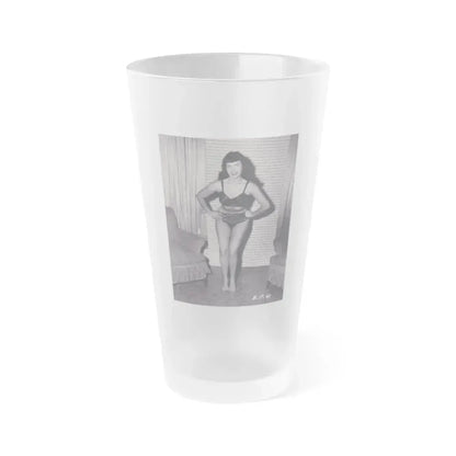 Bettie Page #570 (Vintage Female Icon) Frosted Pint Glass 16oz 16oz Frosted - Go Mug Yourself