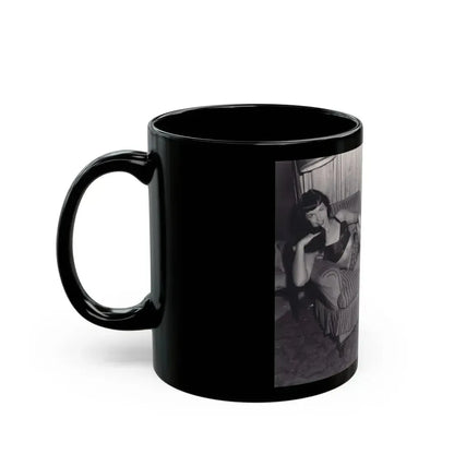 Bettie Page #571 (Vintage Female Icon) Black Coffee Mug - Go Mug Yourself