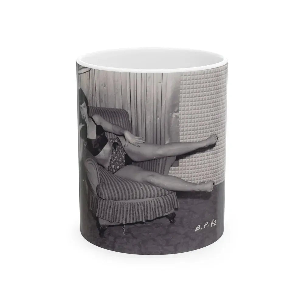 Bettie Page #571 (Vintage Female Icon) White Coffee Mug 11oz - Go Mug Yourself
