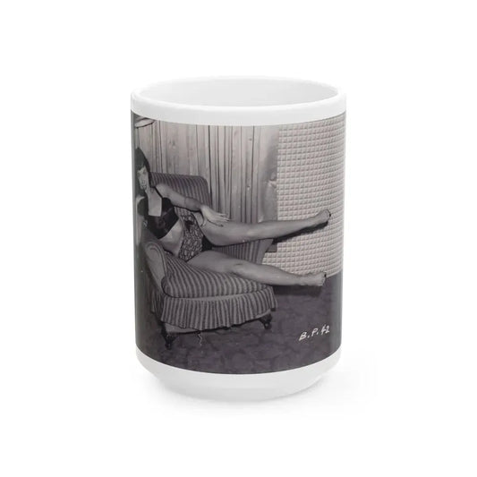 Bettie Page #571 (Vintage Female Icon) White Coffee Mug 15oz - Go Mug Yourself