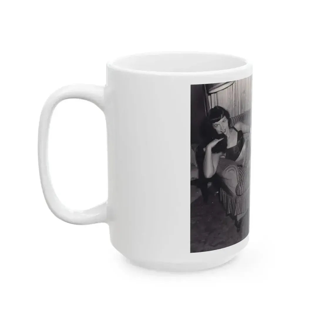 Bettie Page #571 (Vintage Female Icon) White Coffee Mug - Go Mug Yourself