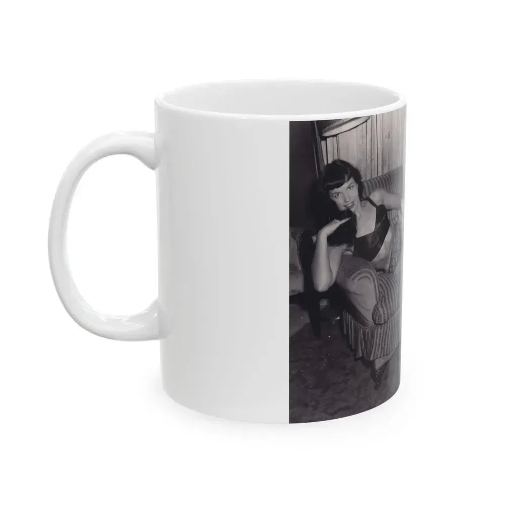 Bettie Page #571 (Vintage Female Icon) White Coffee Mug - Go Mug Yourself