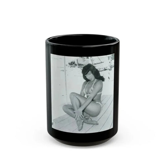 Bettie Page #575 (Vintage Female Icon) Black Coffee Mug 15oz - Go Mug Yourself
