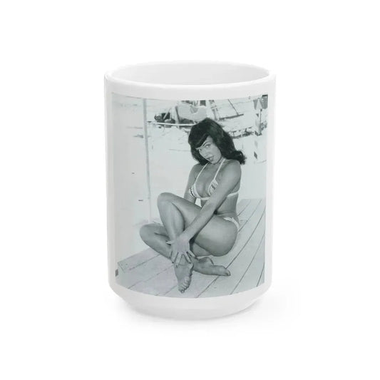 Bettie Page #575 (Vintage Female Icon) White Coffee Mug 15oz - Go Mug Yourself
