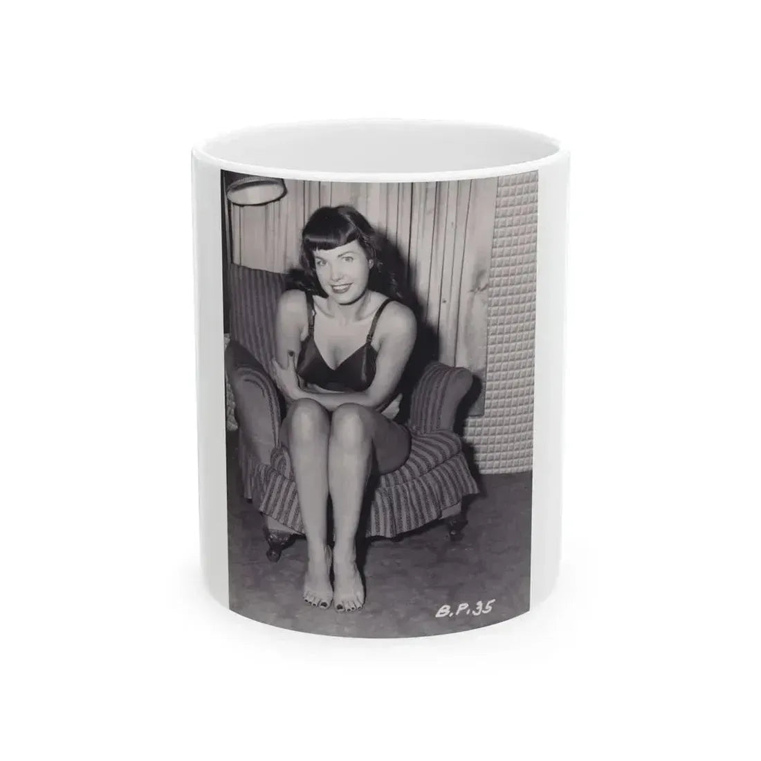 Bettie Page #576 (Vintage Female Icon) White Coffee Mug 11oz - Go Mug Yourself