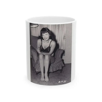 Bettie Page #576 (Vintage Female Icon) White Coffee Mug 11oz - Go Mug Yourself