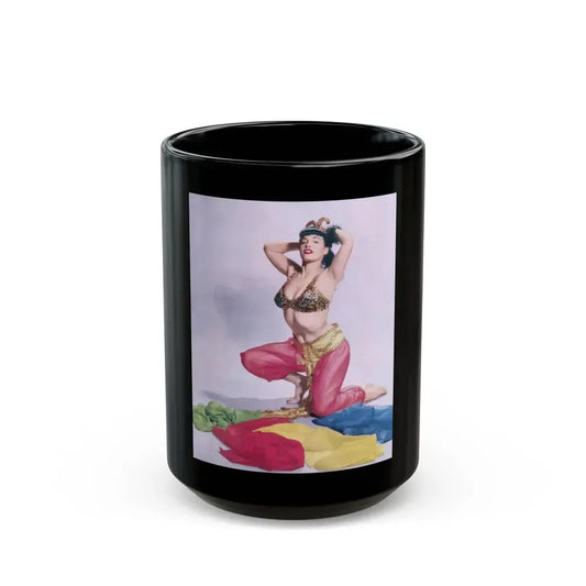 Bettie Page #58 (Vintage Female Icon) Black Coffee Mug 15oz - Go Mug Yourself