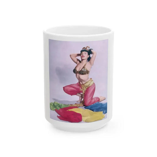 Bettie Page #58 (Vintage Female Icon) White Coffee Mug 15oz - Go Mug Yourself