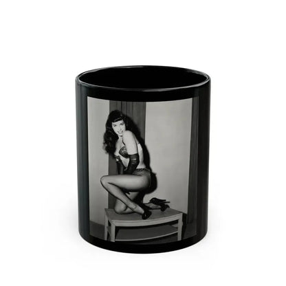Bettie Page #586 (Vintage Female Icon) Black Coffee Mug 11oz - Go Mug Yourself