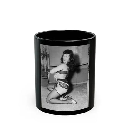 Bettie Page #588 (Vintage Female Icon) Black Coffee Mug 11oz - Go Mug Yourself
