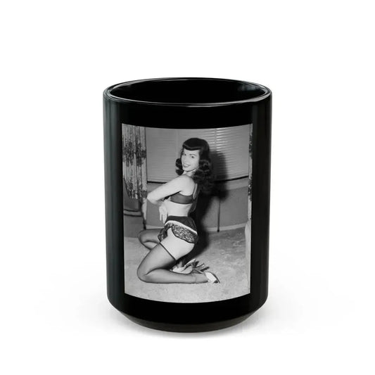 Bettie Page #588 (Vintage Female Icon) Black Coffee Mug 15oz - Go Mug Yourself