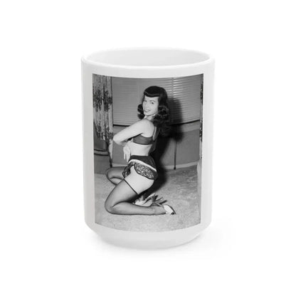 Bettie Page #588 (Vintage Female Icon) White Coffee Mug 15oz - Go Mug Yourself