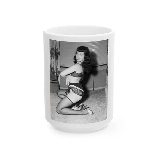 Bettie Page #588 (Vintage Female Icon) White Coffee Mug 15oz - Go Mug Yourself