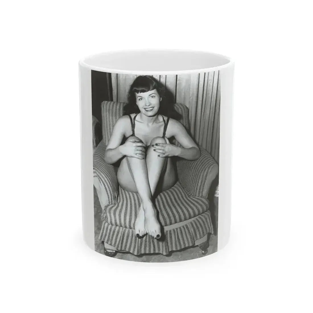 Bettie Page #589 (Vintage Female Icon) White Coffee Mug 11oz - Go Mug Yourself