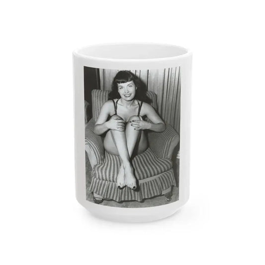 Bettie Page #589 (Vintage Female Icon) White Coffee Mug 15oz - Go Mug Yourself