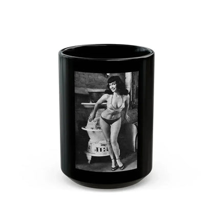 Bettie Page #590 (Vintage Female Icon) Black Coffee Mug 15oz - Go Mug Yourself