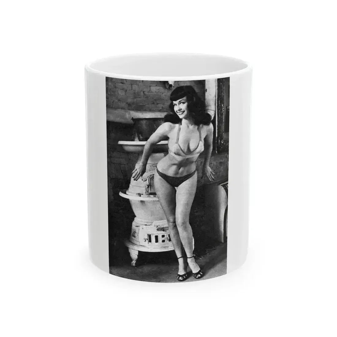 Bettie Page #590 (Vintage Female Icon) White Coffee Mug 11oz - Go Mug Yourself