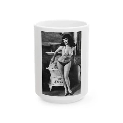 Bettie Page #590 (Vintage Female Icon) White Coffee Mug 15oz - Go Mug Yourself