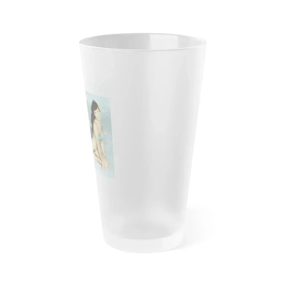 Bettie Page #591 (Vintage Female Icon) Frosted Pint Glass 16oz - Go Mug Yourself
