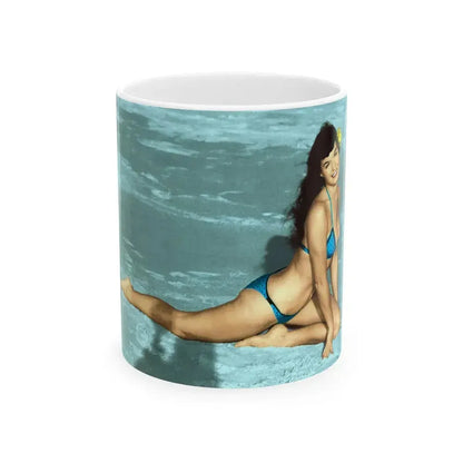 Bettie Page #591 (Vintage Female Icon) White Coffee Mug 11oz - Go Mug Yourself