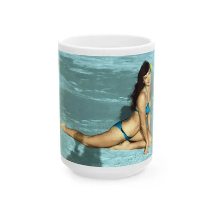 Bettie Page #591 (Vintage Female Icon) White Coffee Mug 15oz - Go Mug Yourself
