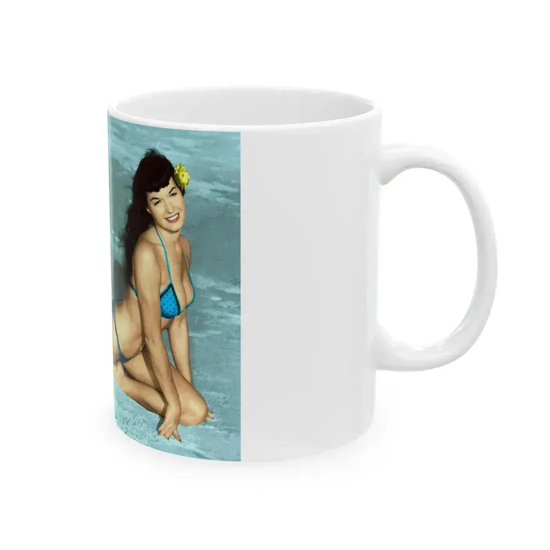 Bettie Page #591 (Vintage Female Icon) White Coffee Mug - Go Mug Yourself