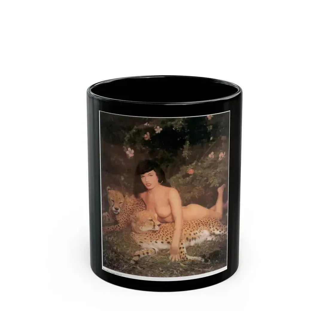Bettie Page #594 (Vintage Female Icon) Black Coffee Mug 11oz - Go Mug Yourself