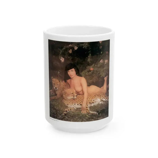 Bettie Page #594 (Vintage Female Icon) White Coffee Mug 15oz - Go Mug Yourself