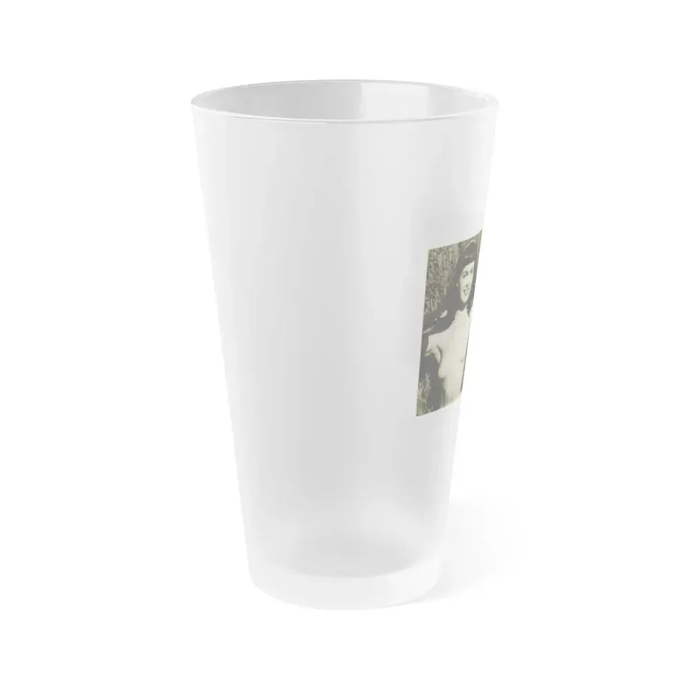 Bettie Page #599 (Vintage Female Icon) Frosted Pint Glass 16oz - Go Mug Yourself