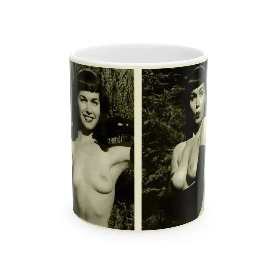 Bettie Page #599 (Vintage Female Icon) White Coffee Mug 11oz - Go Mug Yourself