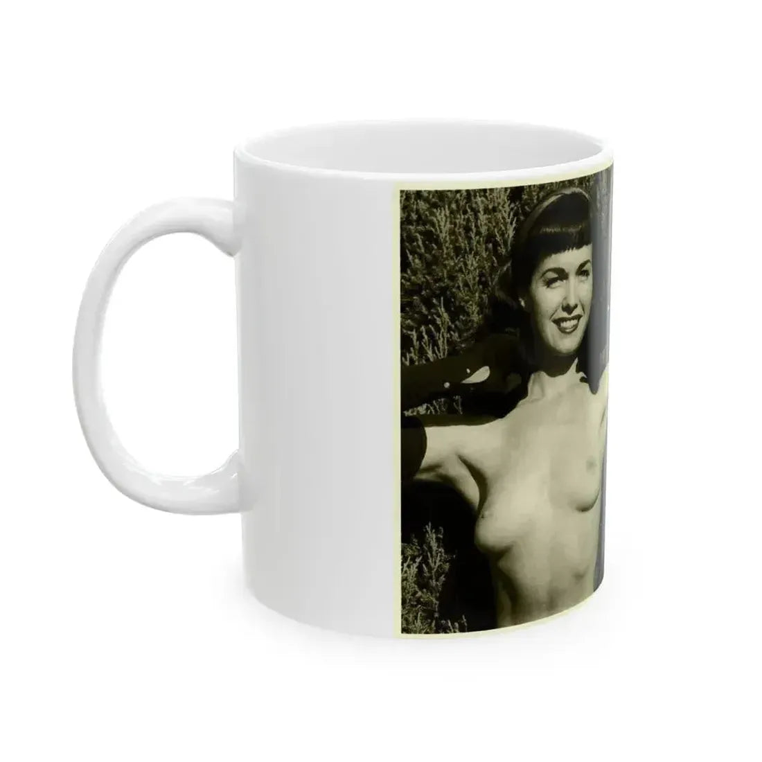 Bettie Page #599 (Vintage Female Icon) White Coffee Mug - Go Mug Yourself