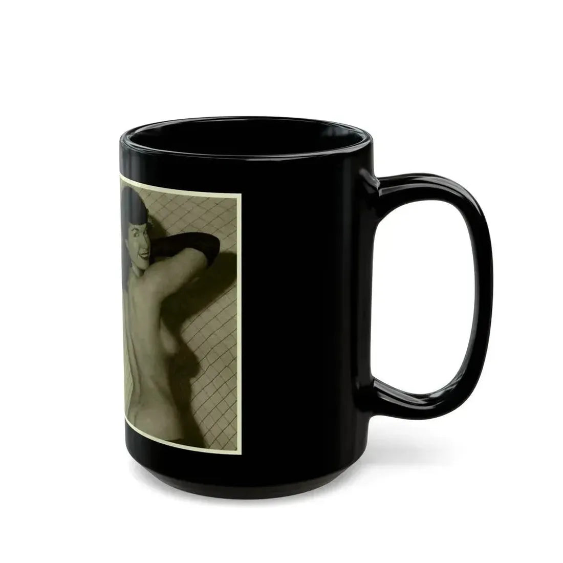 Bettie Page #600 (Vintage Female Icon) Black Coffee Mug - Go Mug Yourself
