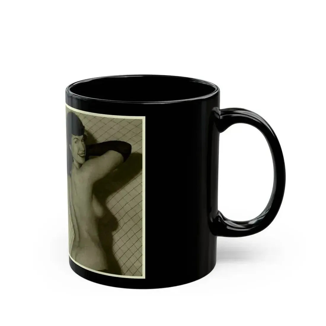 Bettie Page #600 (Vintage Female Icon) Black Coffee Mug - Go Mug Yourself