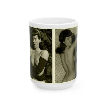 Bettie Page #600 (Vintage Female Icon) White Coffee Mug 15oz - Go Mug Yourself