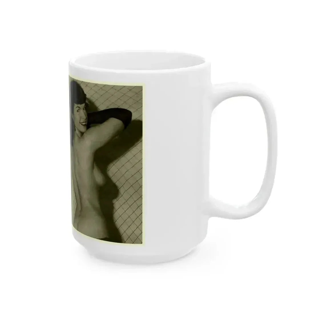 Bettie Page #600 (Vintage Female Icon) White Coffee Mug - Go Mug Yourself