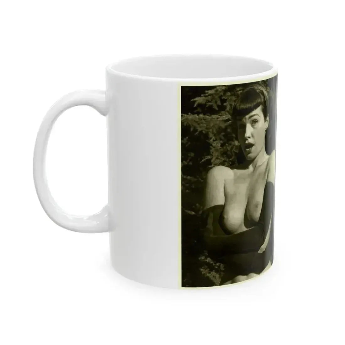 Bettie Page #600 (Vintage Female Icon) White Coffee Mug - Go Mug Yourself