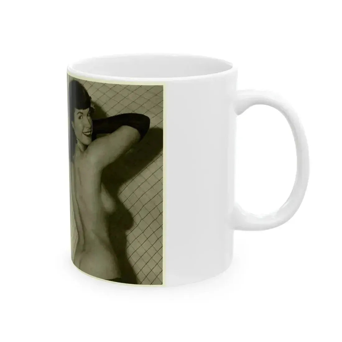 Bettie Page #600 (Vintage Female Icon) White Coffee Mug - Go Mug Yourself