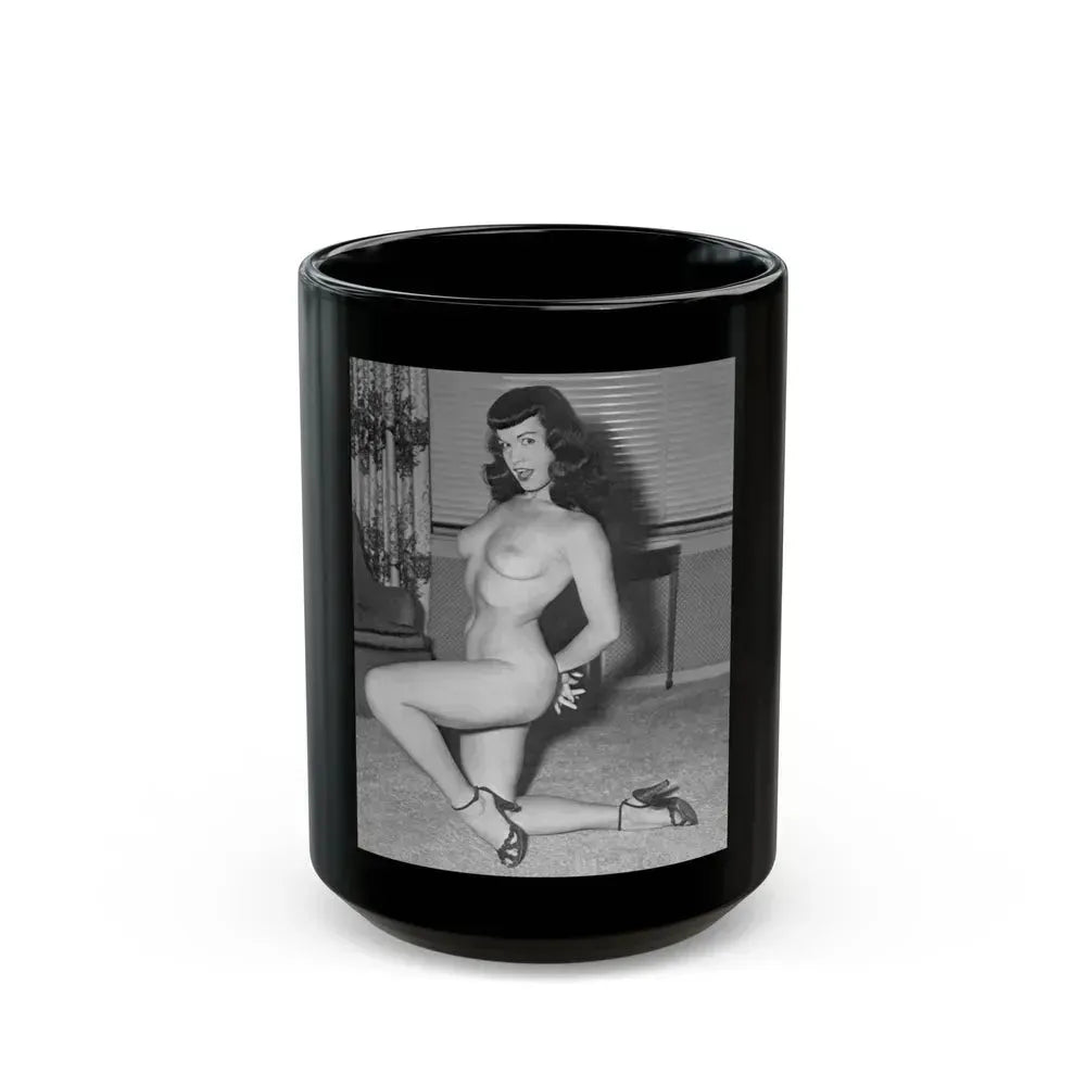 Bettie Page #603 (Vintage Female Icon) Black Coffee Mug 15oz - Go Mug Yourself