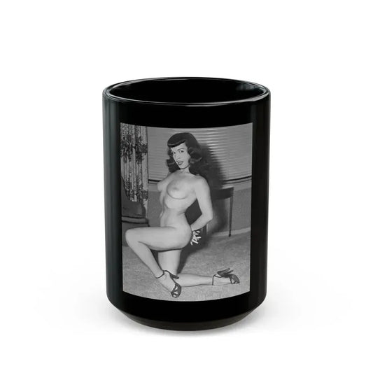 Bettie Page #603 (Vintage Female Icon) Black Coffee Mug 15oz - Go Mug Yourself