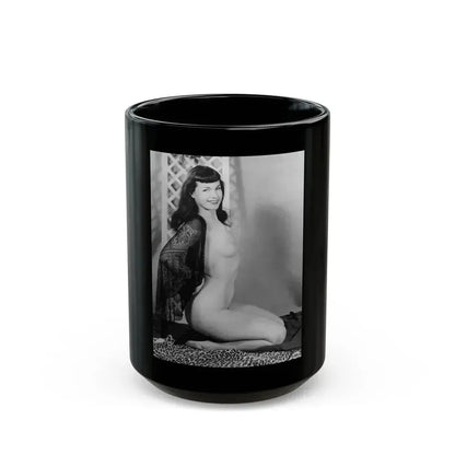 Bettie Page #604 (Vintage Female Icon) Black Coffee Mug 15oz - Go Mug Yourself