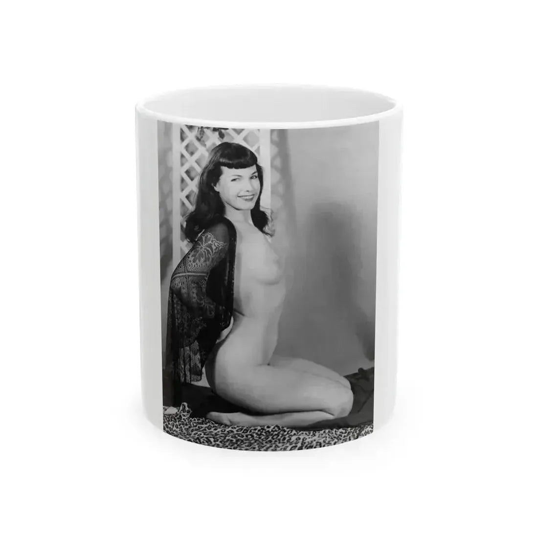 Bettie Page #604 (Vintage Female Icon) White Coffee Mug 11oz - Go Mug Yourself