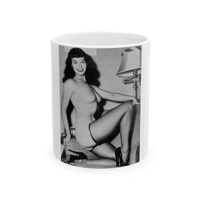 Bettie Page #605 (Vintage Female Icon) White Coffee Mug 11oz - Go Mug Yourself