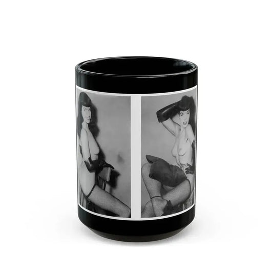 Bettie Page #606 (Vintage Female Icon) Black Coffee Mug 15oz - Go Mug Yourself
