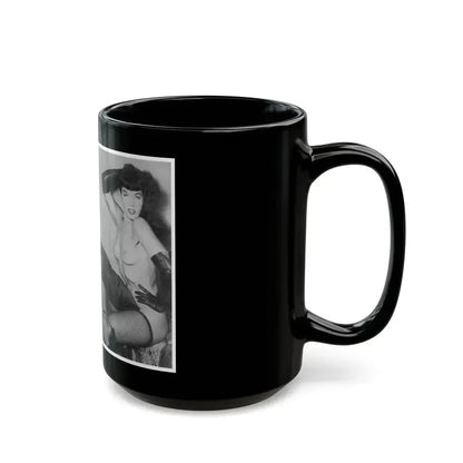 Bettie Page #606 (Vintage Female Icon) Black Coffee Mug - Go Mug Yourself
